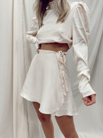 CHAMPAGNE WRAP MINI SKIRT