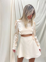 CHAMPAGNE WRAP MINI SKIRT