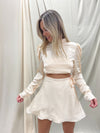 CHAMPAGNE WRAP MINI SKIRT