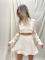 CHAMPAGNE WRAP MINI SKIRT