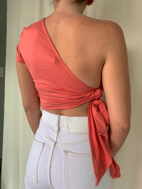 ALISE ONE SHOULDER TOP PEACH