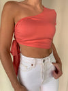 ALISE ONE SHOULDER TOP PEACH