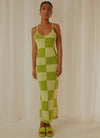 CALI SWEETHEART KNIT MAXI DRESS GREEN