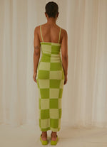 CALI SWEETHEART KNIT MAXI DRESS GREEN