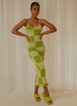 CALI SWEETHEART KNIT MAXI DRESS GREEN