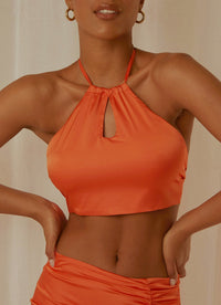 SUMMER EVENINGS HALTER TOP ORANGE