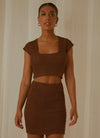 LOVE LIKE THIS CROCHET TOP CHOC BROWN