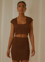 LOVE LIKE THIS CROCHET TOP CHOC BROWN