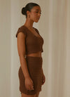 LOVE LIKE THIS CROCHET TOP CHOC BROWN