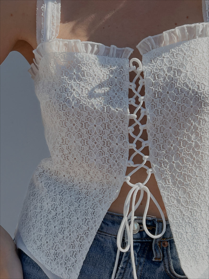 SARDINIA LACE UP TOP