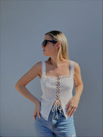 SARDINIA LACE UP TOP