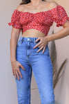 SLATE RED FLORAL CROP TOP