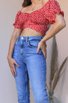 SLATE RED FLORAL CROP TOP