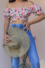 SLATE FLORAL CROP TOP
