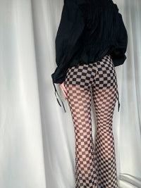 CHESS PRINT MESH PANTS