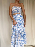 ANA BLUE PRINT SKIRT SET