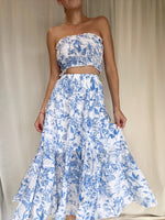 ANA BLUE PRINT SKIRT SET