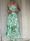 ANA GREEN PRINT SKIRT SET