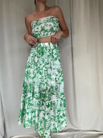 ANA GREEN PRINT SKIRT SET