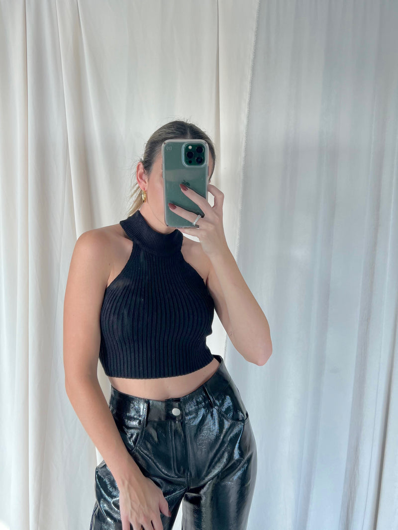 BRETT LEATHER PANTS BLACK