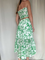 ANA GREEN PRINT SKIRT SET