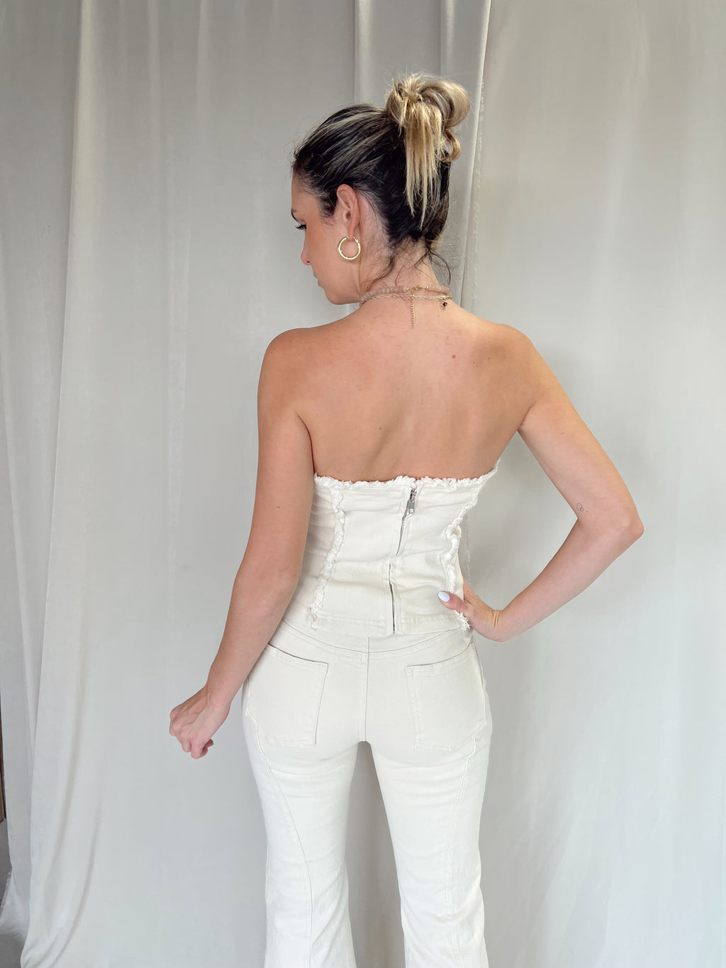 CARA DENIM TUBE TOP