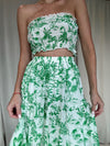 ANA GREEN PRINT SKIRT SET