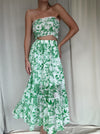 ANA GREEN PRINT SKIRT SET