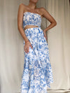 ANA BLUE PRINT SKIRT SET
