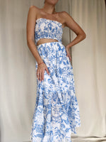 ANA BLUE PRINT SKIRT SET