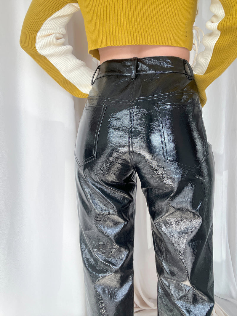 BRETT LEATHER PANTS BLACK
