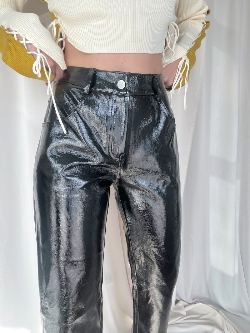 BRETT LEATHER PANTS BLACK