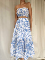 ANA BLUE PRINT SKIRT SET