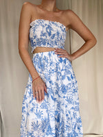 ANA BLUE PRINT SKIRT SET