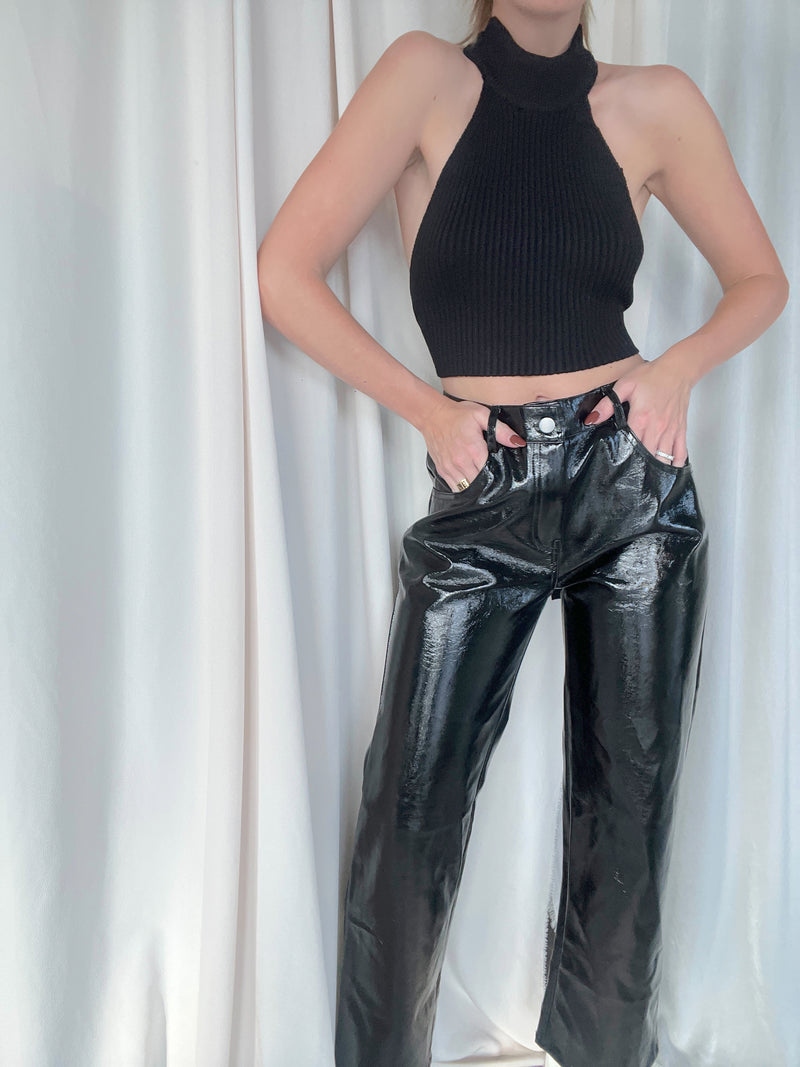 BRETT LEATHER PANTS BLACK