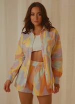 RAFFI LINEN SHORTS PASTEL WAVE