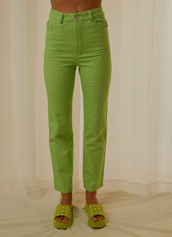 ELECTRIC AVENUE PANTS LIME WAVE