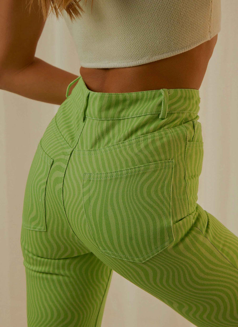 ELECTRIC AVENUE PANTS LIME WAVE