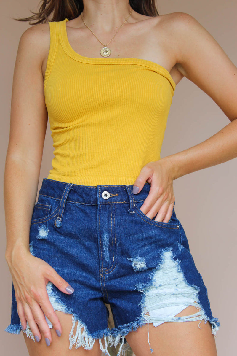 CITRINE ONE SHOULDER TOP