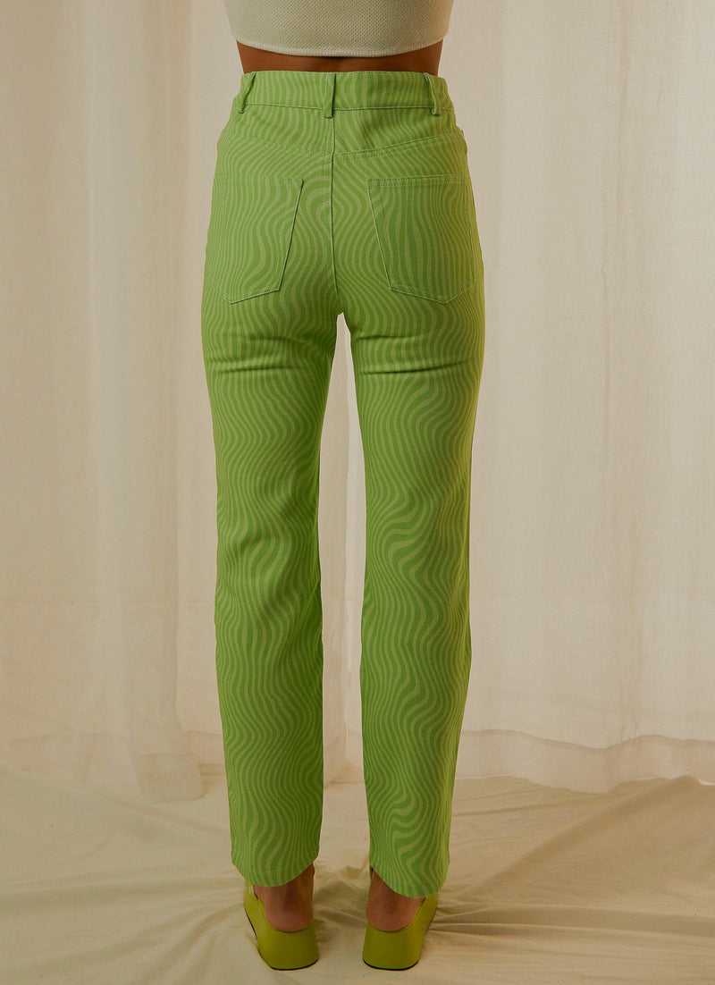 ELECTRIC AVENUE PANTS LIME WAVE