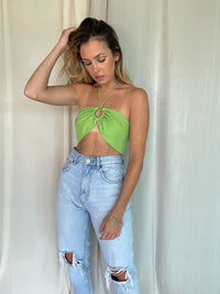 ANGEL LIKE YOU LIME CROP TOP