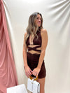 LENNON MINI SKIRT BROWN