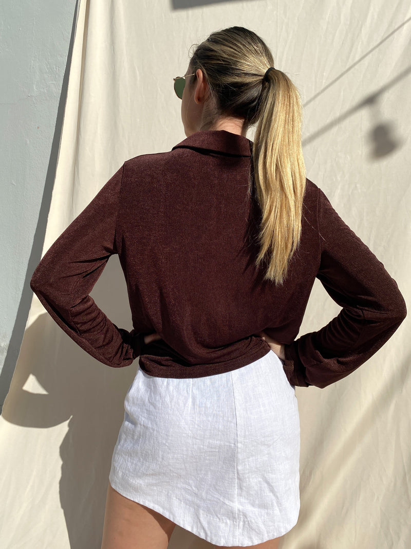SIMI CHOCOLATE BLOUSE