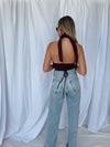 ON THE RUN CROP TOP CHOCOLATE