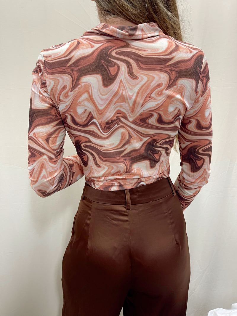 MORGAN WAVY MESH TOP