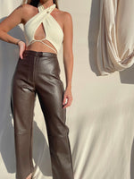 ALASKA BROWN LEATHER PANTS