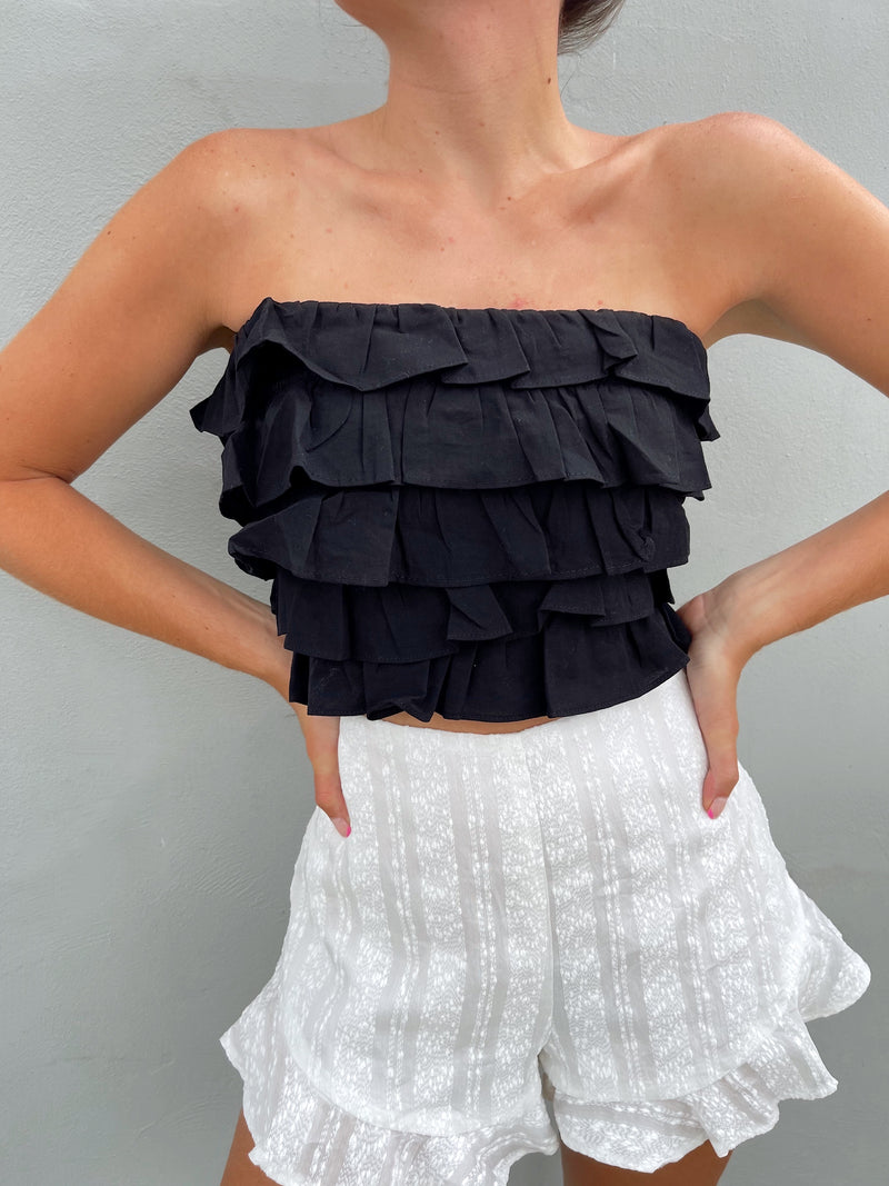 TILLY BLACK CROP TOP