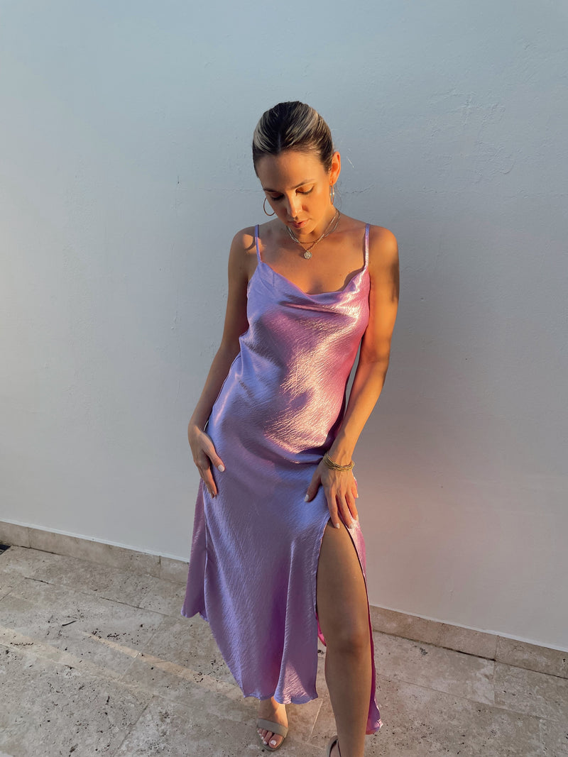 GEORGIA SATIN SLIP DRESS