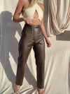 ALASKA BROWN LEATHER PANTS
