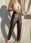 ALASKA BROWN LEATHER PANTS